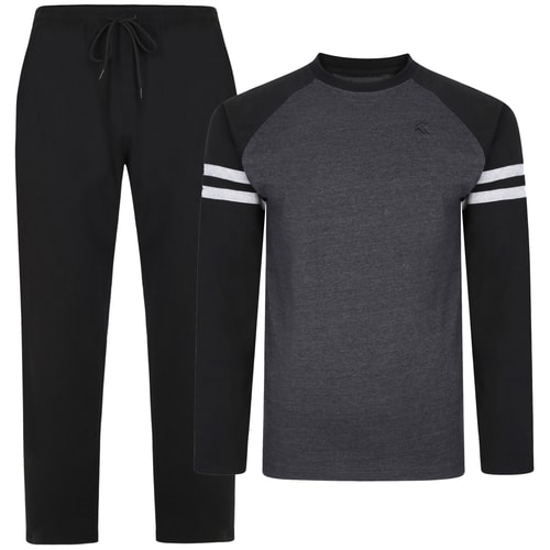 KAM Lounge-Set mit Raglanärmeln und langen Hosen, Anthrazit